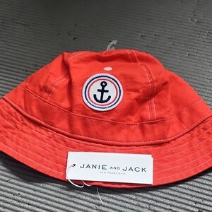 Janie and Jack Red Kids Bucket Hat